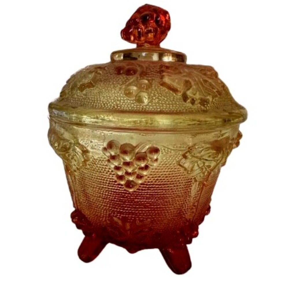 Jeannette Amberina Glass Candy dish